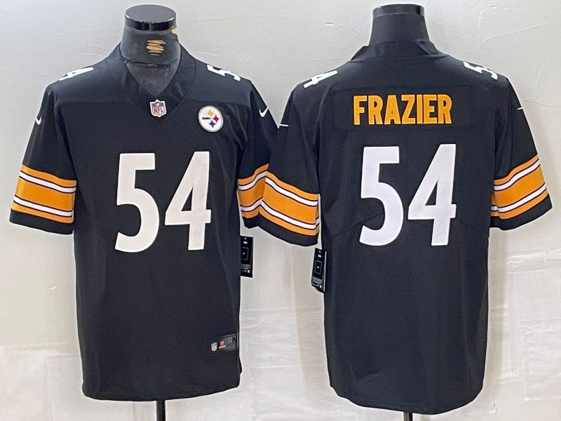 Men Pittsburgh Steelers 54 Frazier Black Second generation 2024 Nike Limited NFL Jersey style 1